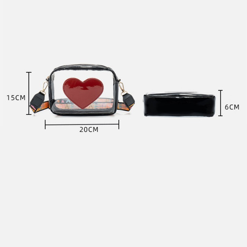 Bandolera Transparente Con Forma De Corazón Para Mujer