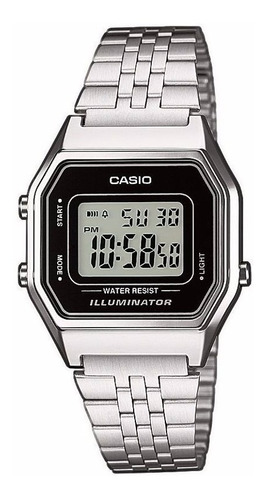 Relógio Casio La680wa 1df Prata Retro Vintage  Original Nf.