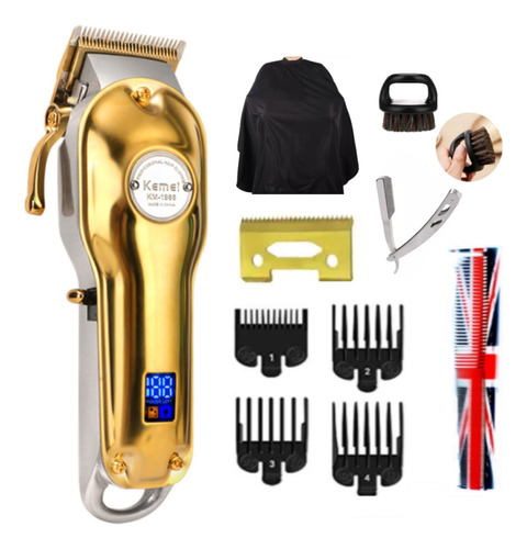 Kit Completo Maquina Cortar Cabelo Barba Navalha Pente Corte