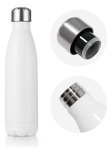 Botella Térmica De Acero Inoxidable Blanca Color Blanco