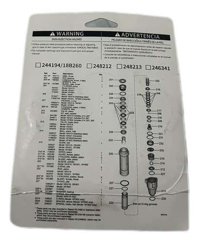 Kit De Reparo Graco 248213 1095 5900 1595 10000 Mark V