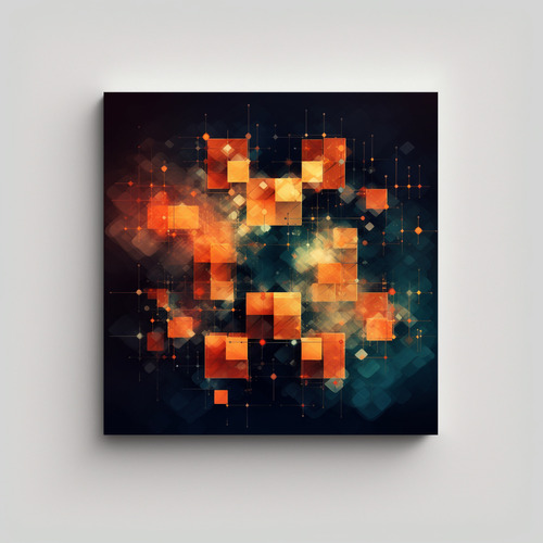 60x60cm Cuadro Abstracto Tam Blockchain Abstracts Flores