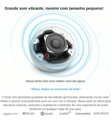 Caixa De Som Assistente Pessoal Alexa Echo Dot 5 Geração
