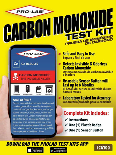 Pro-lab Ca101 Kit Prueba Mon Oxido Carbono.
