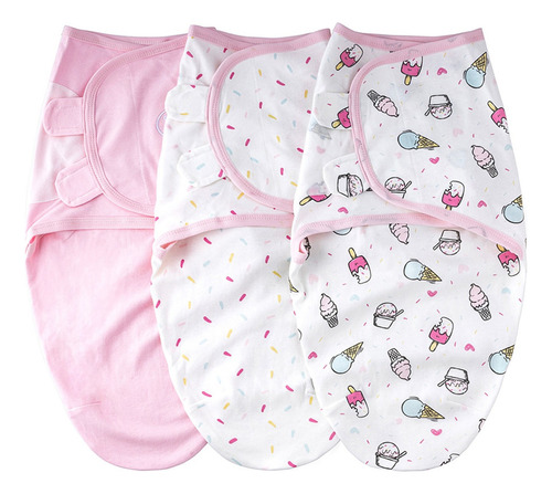 Manta Swaddle Swaddle Ice Insular Baby Su3007 3pcs Bebé