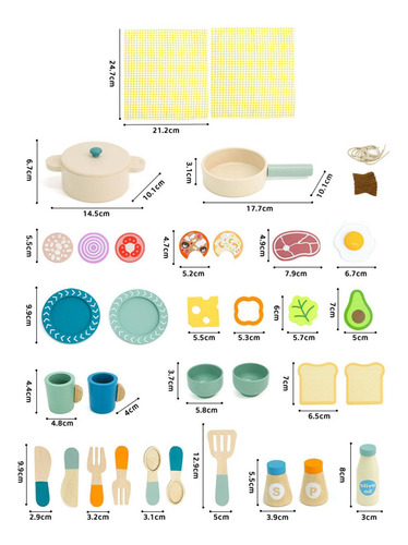 Para Accesorios De Cocina De Madera Para Jugar, Platos Y
