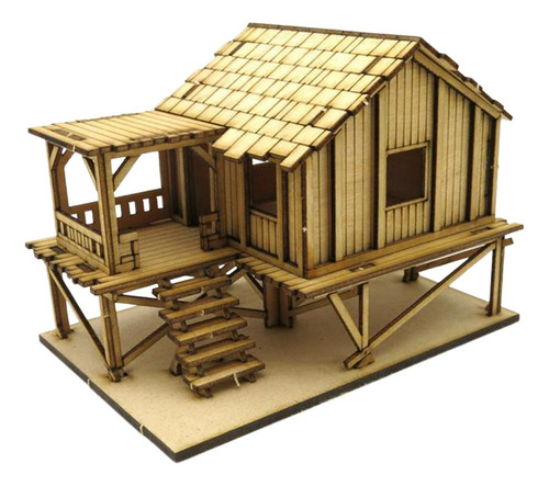 Casa De Rompecabezas 3d De Madera 1/72 Cabaña De Estilo A
