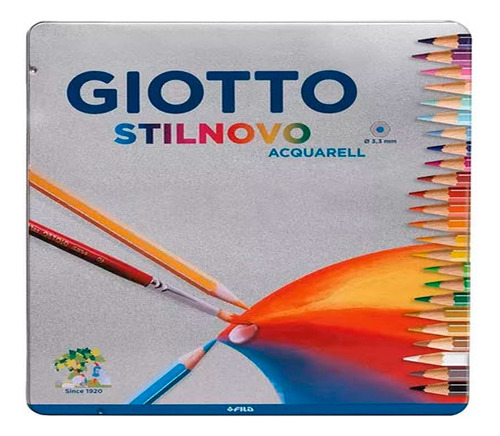 Lápices Acuarelables Giotto Stilnovo En Lata 24 Colores