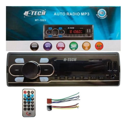 Auto Radio Bluetooth Ht1020 Usb Sd Auxiliar Controle Remoto