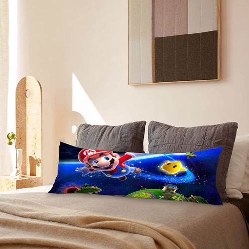 Cojin Almohada Larga Mario Espacio Estrella Planeta 45x110cm
