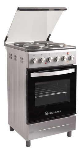 Cocina Electrica Kanji Acero Inoxidable 50cm Luz Horno Grill Tapa De Vidrio Kjh-ekx001v