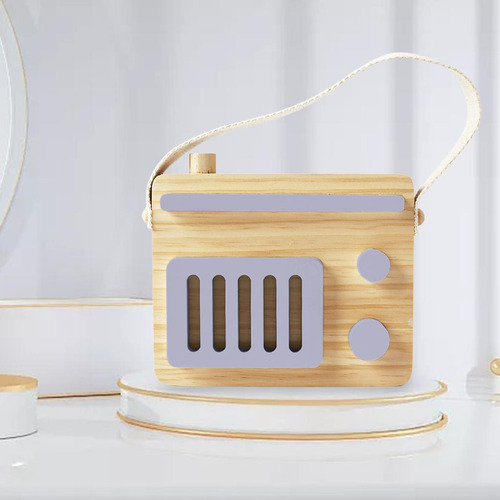 Bebé Juguete Madera Mini Radio Juguete Aprendizaje