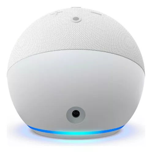 Echo Dot 5th Gen with clock con asistente virtual Alexa, pantalla  integrada glacier white 110V/