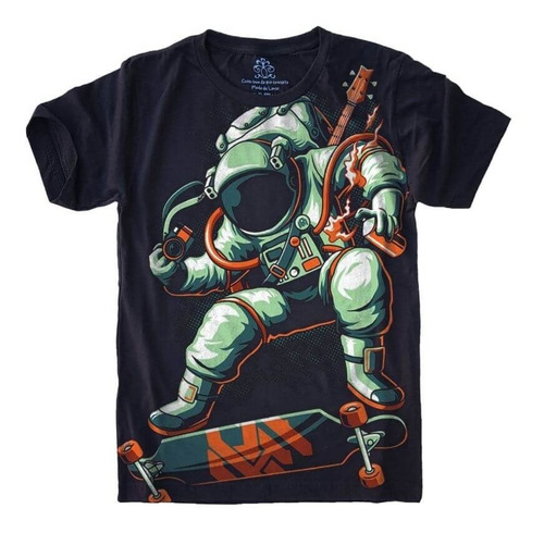 Camiseta Infantil Astronauta Skate S-452