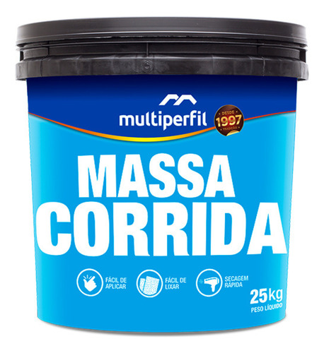 Massa Corrida 25kg Secagem Ultra Rápida - Multiperfil