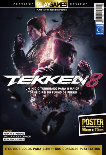 Superpôster Playgames Tekken 8, De Editora Europa. Editorial Europa, Capa Mole, Edição 20231013 00:00:00 Em