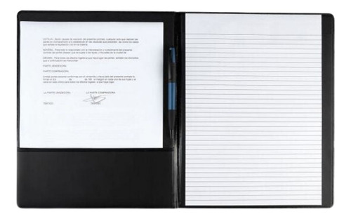 Carpeta Curpiel Yamdena Promoopcion Block Raya Tamaño Carta Color Negro
