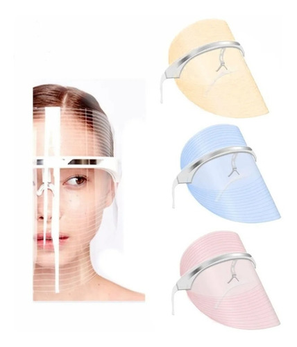 Imagen 1 de 9 de Mascara Led Facial Tratamiento Anti Acne 3 Luces Fotones