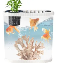 Comprar Mini Pecera para Betta Peces con Bomba de Aire, 7 Litros Acuario de Mesa con Luz LED, Tanque de Escritorio de Peces Silencio 3 Color Luz 10 Nivles de Brillo Ajustable Cesta para Planta32 x 26.5 cm