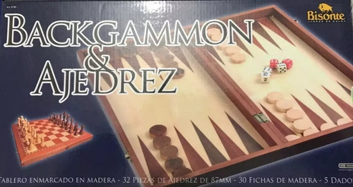 Ajedrez Juego Madera Plegable - Tiene Backgamon tambien