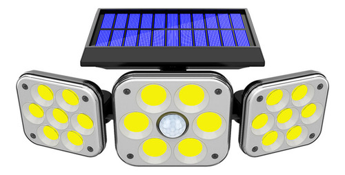 Luz Solar De Seguridad Led 132 Cob Ajustable Con 3 Cabezales