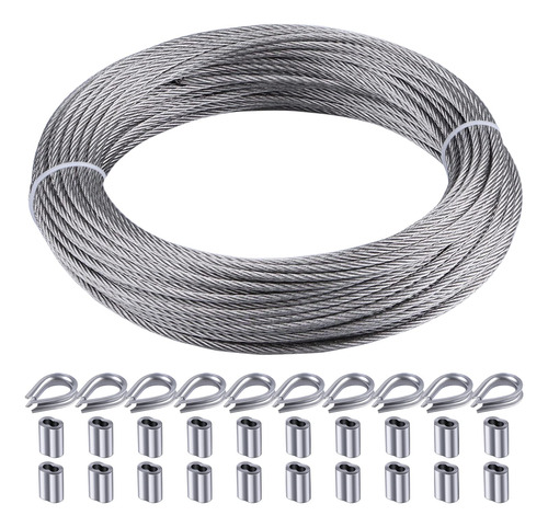 Rectoo Cable De Alambre De 1/8 , Cable De Metal De Cuerda De