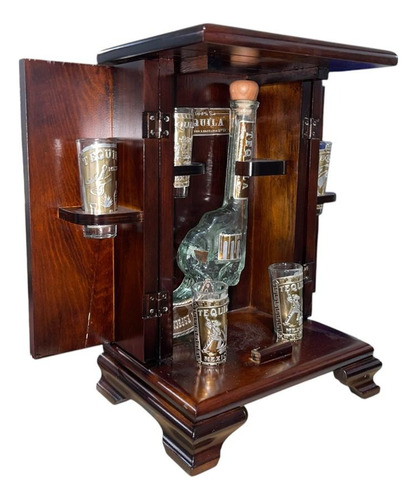 Pistola Licorera 400ml Con 5 Tequileros 60ml Con Madera Agua