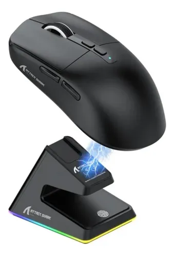 Ratón Gamer Attack Shark X6 Paw3395 Trimodo 26000 Dpi + Dock
