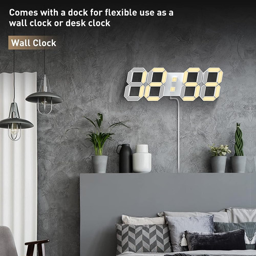 Msaff 15  Led Reloj De Pared Digital Con Control Remoto, Rel