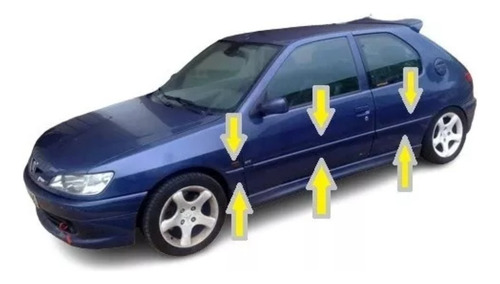 Peugeot 306 Coupe 2000 / 2004 Baguetas Izquierdas (3 Piezas)