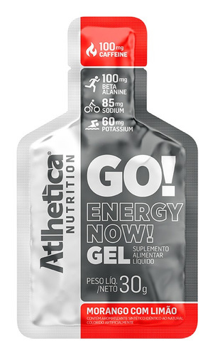 10 Gel Energizante Go! Energy Now Atlhetica Frutilla Limon