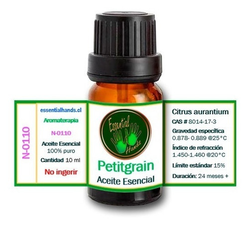 Imagen 1 de 1 de Petitgrain 10 Ml - Aceite Esencial - Aromaterapia