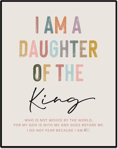 I Am A Daughter Of The King Wall Art Decoración Inspiradora 