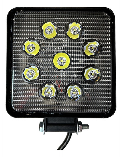 Faro Auxiliar 9 Led Cuadrado 27w Auto Camioneta 4x4 C/soport