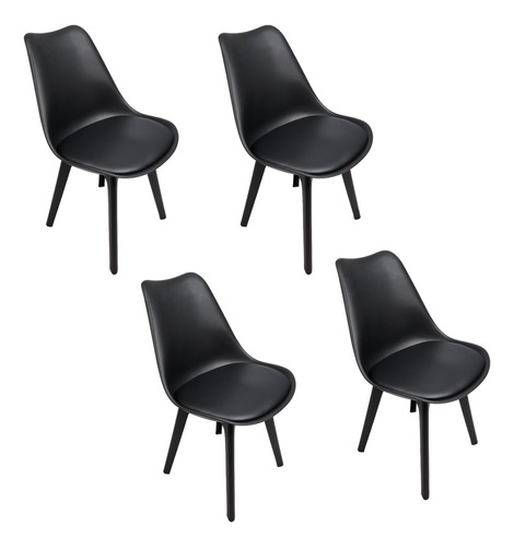 Cadeira Saarinen Preto - Kit Com 4