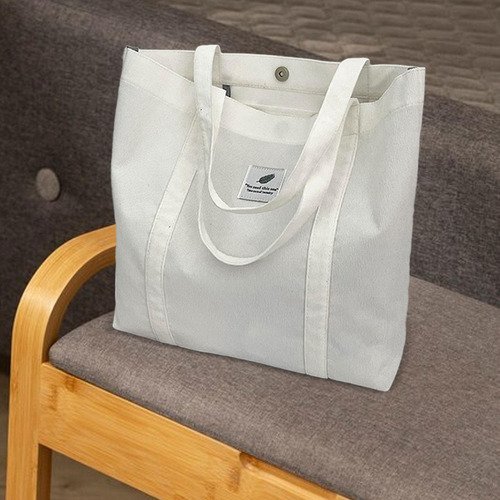 Bolso De Mano De Pana A La Moda, Bolsa De Supermercado Para