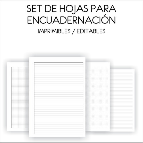 Set Hojas Encuadernación Imprimible/editable A4  A5  A4toa5 