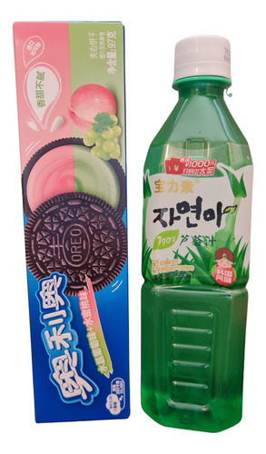 Combo: Bebida De Aloe + Oreos De Durazno Y Matcha