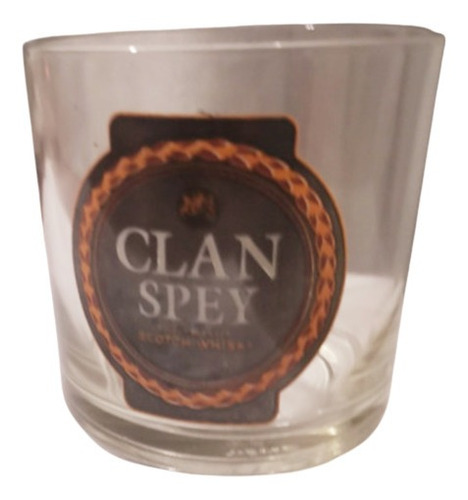 Vaso De Vidrio  Whisky Clan Spey Logo A Fuego  