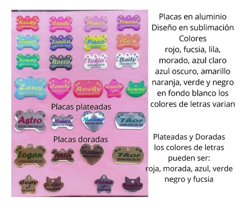 Placas Identificadoras Para Mascotas En Aluminio