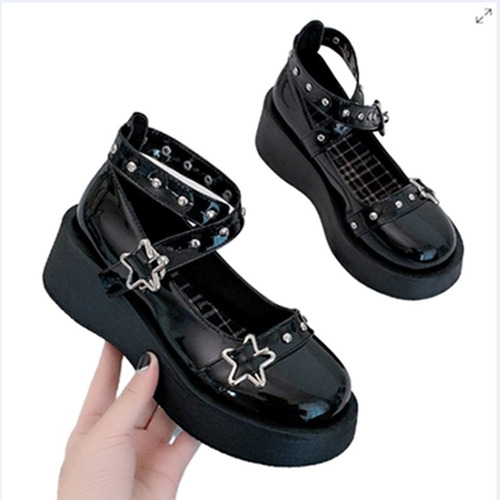 Zapatos Lolita Zapatos Mary Janes Con Hebilla De Estrella