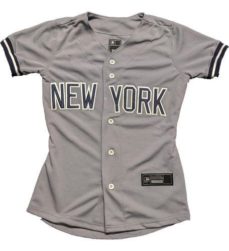 Casaca New York Yankees Bordada Para Mujer Gris