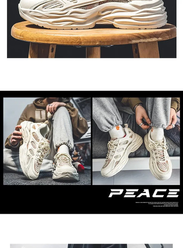 Zapatillas De Moda Para Hombre, Zapatillas Deportivas Para Correr Con Suela Gruesa