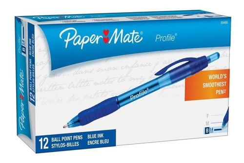 12 X Paper Mate Profile Retractable Ballpoint Pen