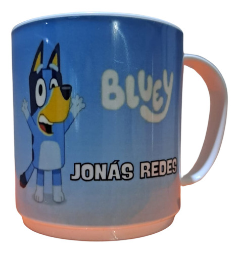 Taza Plástico Personalizada Bluey - Con Nombre