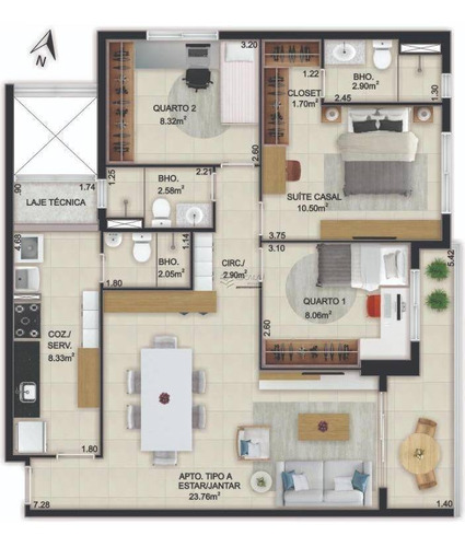 Imagem 28 de 30 de Apartamento Com 3 Quartos À Venda, 88 M², 2 Vagas, Lazer, Financia - Fátima - Fortaleza/ce - Ap1891
