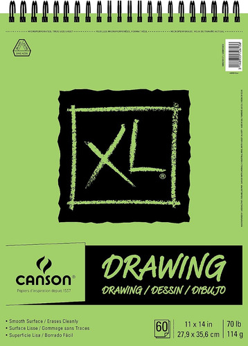 Cuaderno Canson Xl Drawing 11x14in 70lb 114g 60 Hojas