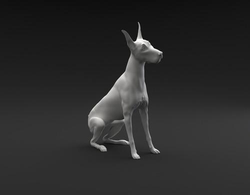 Imagen 2 de 4 de Doberman Pinscher Sentado E Inclinando L- Figura Plastica