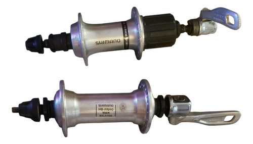Par De Cubo Shimano K7 36 Furos Prata Para Bicicleta Prateado