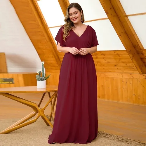 Vestido burdeo largo hotsell